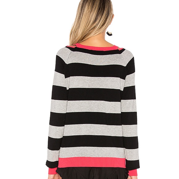 525 America Cut Out Rugby Stripe Sweater NWT - Picture 3 of 9